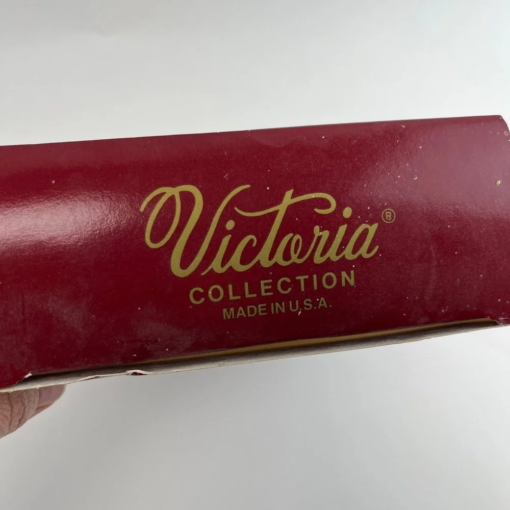 Vtg  Victoria Collection Gold Glitter‎ Glass Christmas Ornaments- 2 Boxes